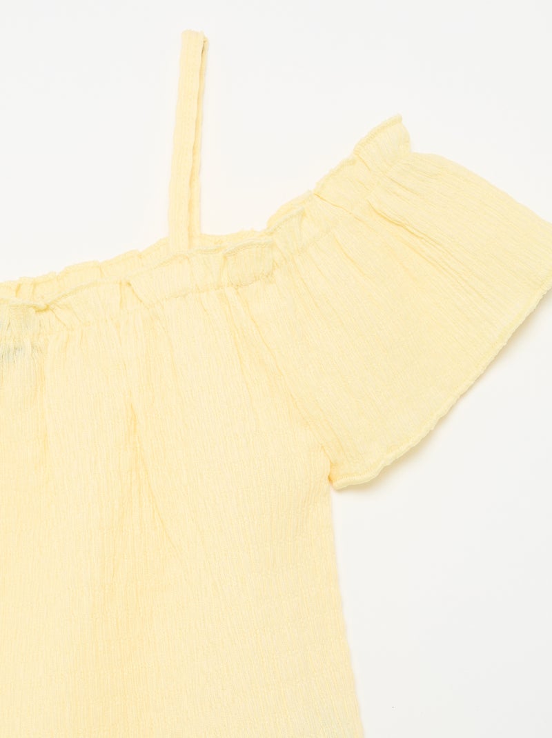 Top fruncido de tirantes finos Amarillo - Kiabi