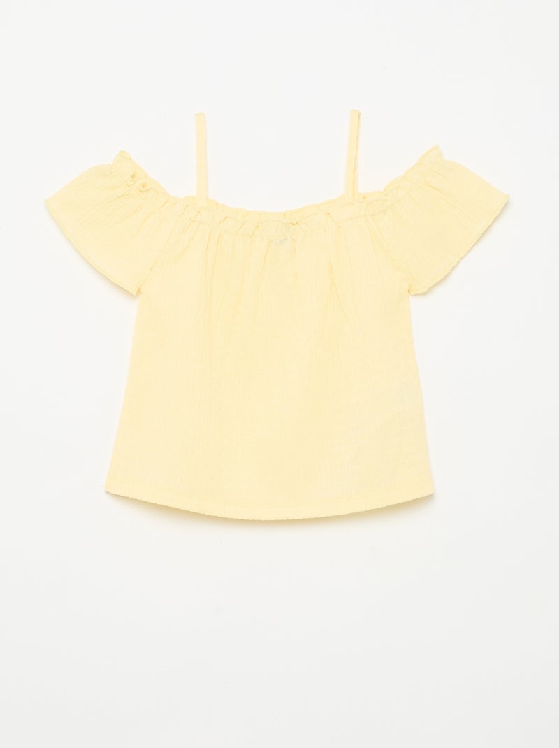 Top fruncido de tirantes finos Amarillo - Kiabi
