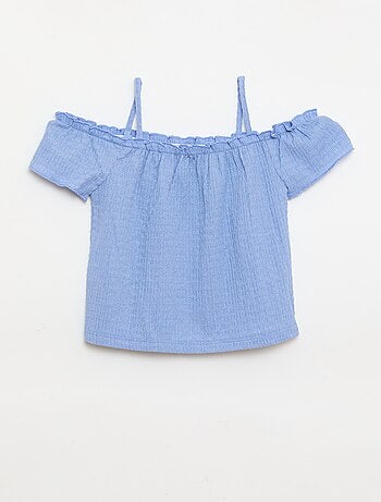 Top fruncido de tirantes finos