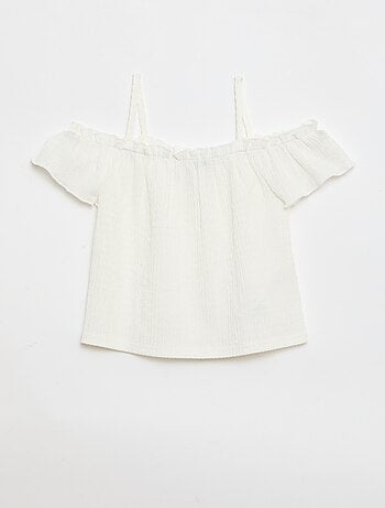 Top fruncido de tirantes finos