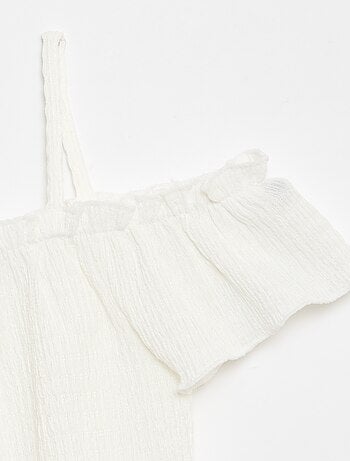 Top fruncido de tirantes finos