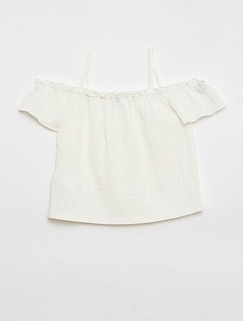 Top fruncido de tirantes finos