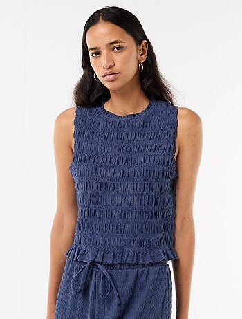 Top fruncido sin mangas