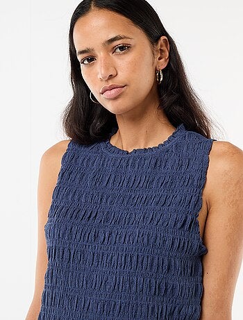 Top fruncido sin mangas