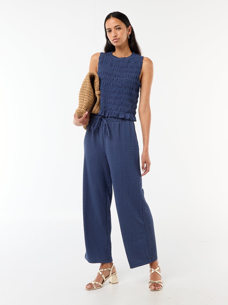 Top fruncido sin mangas Azul - Kiabi