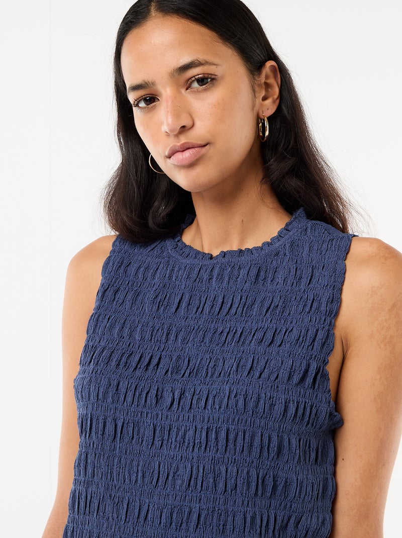 Top fruncido sin mangas Azul - Kiabi