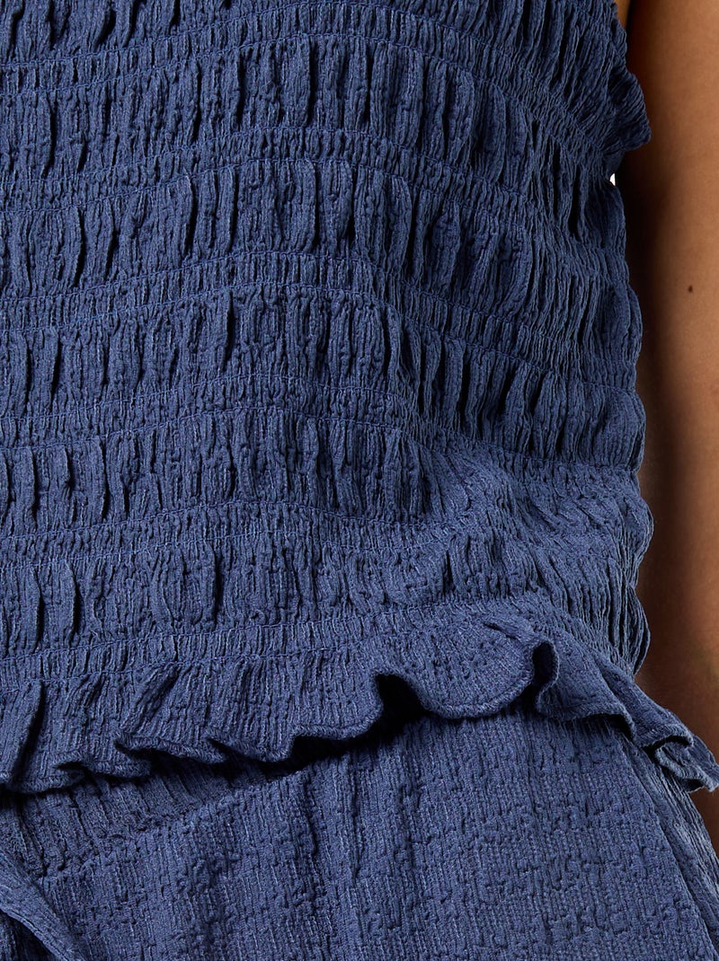 Top fruncido sin mangas Azul - Kiabi