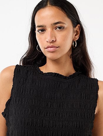 Top fruncido sin mangas