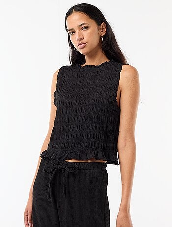 Top fruncido sin mangas