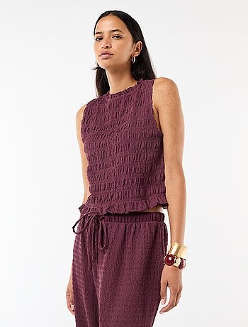 Top fruncido sin mangas