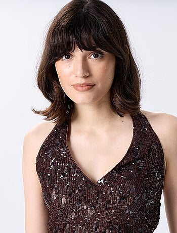 Top halter de lentejuelas