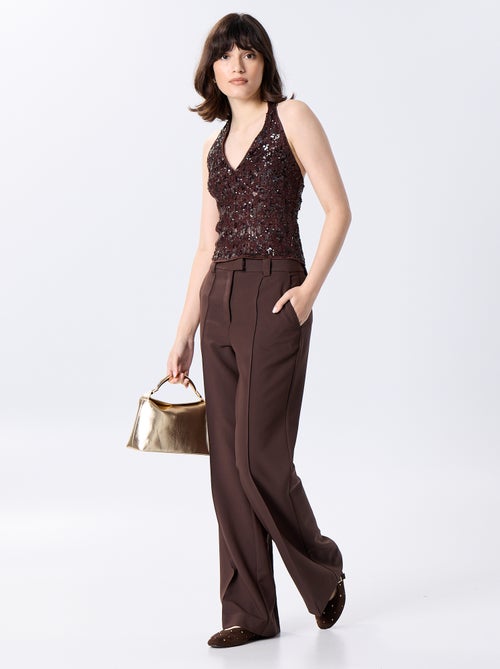 Top halter de lentejuelas - Kiabi