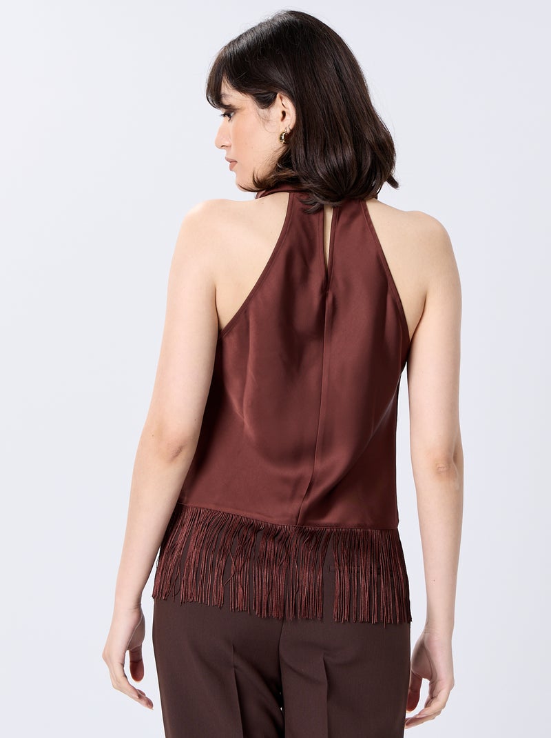 Top halter drapeado Marron - Kiabi