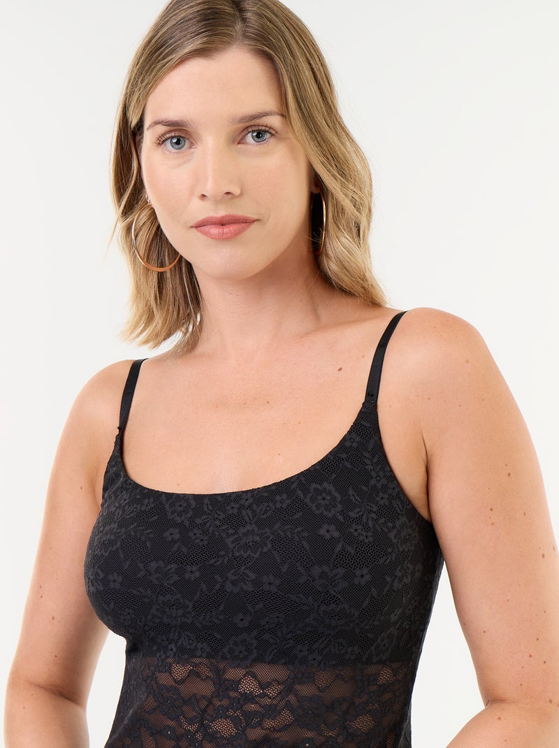 Top lencero de encaje elástico Negro - Kiabi