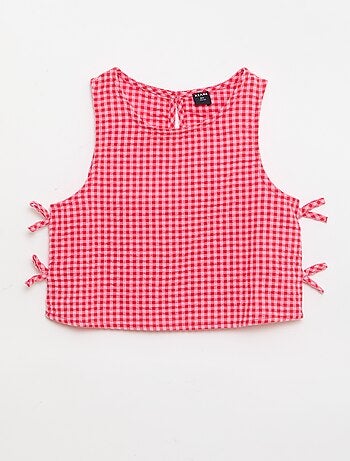 Top ligero vichy con lazos