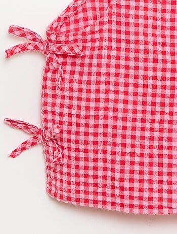 Top ligero vichy con lazos