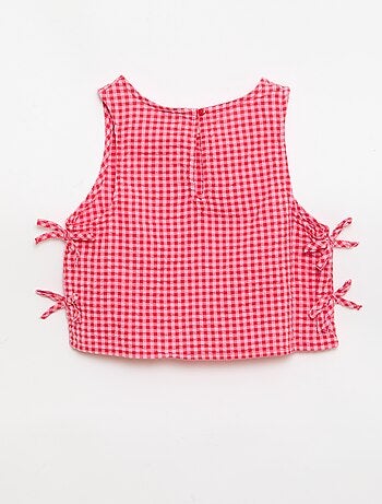 Top ligero vichy con lazos
