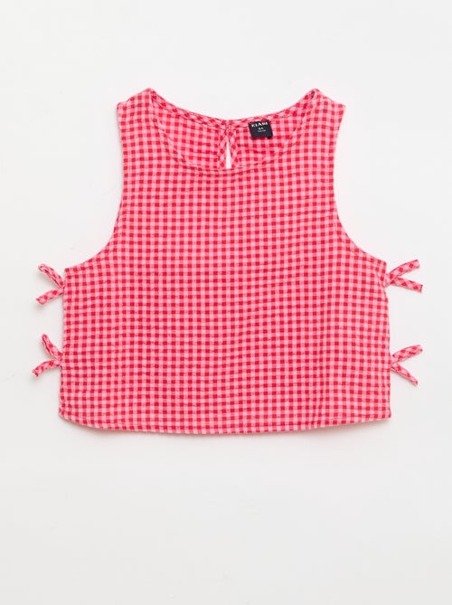 Top ligero vichy con lazos - Kiabi