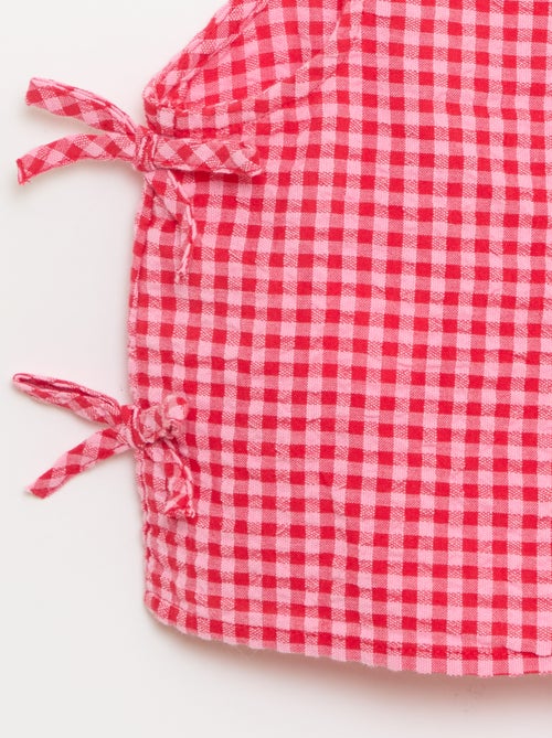 Top ligero vichy con lazos - Kiabi