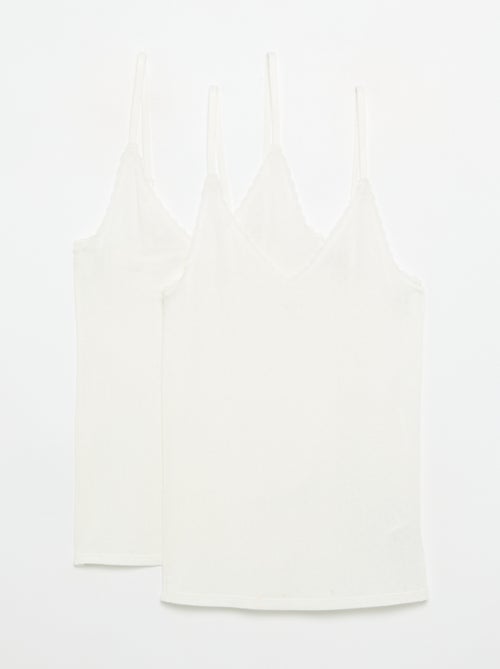 Top liso de punto pointelle - Kiabi Top liso de punto pointelle - Kiabi