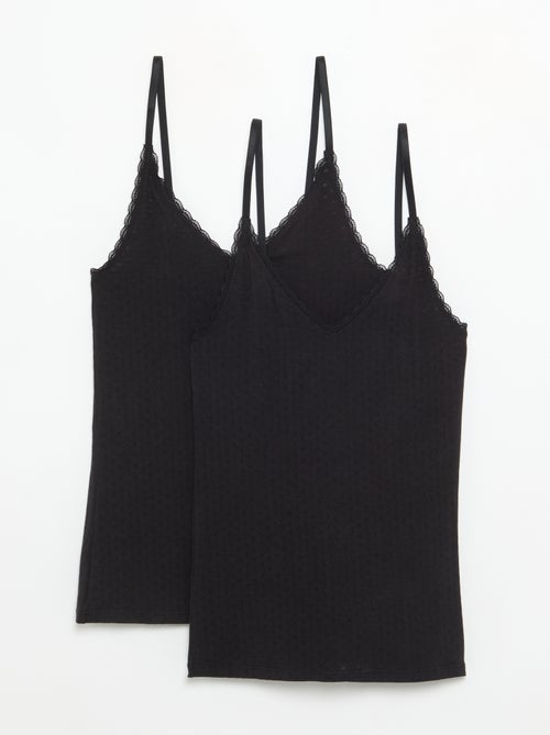 Top liso de punto pointelle - Kiabi Top liso de punto pointelle - Kiabi