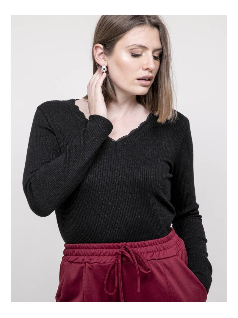 Top manches largos FALVY Negro - Kiabi