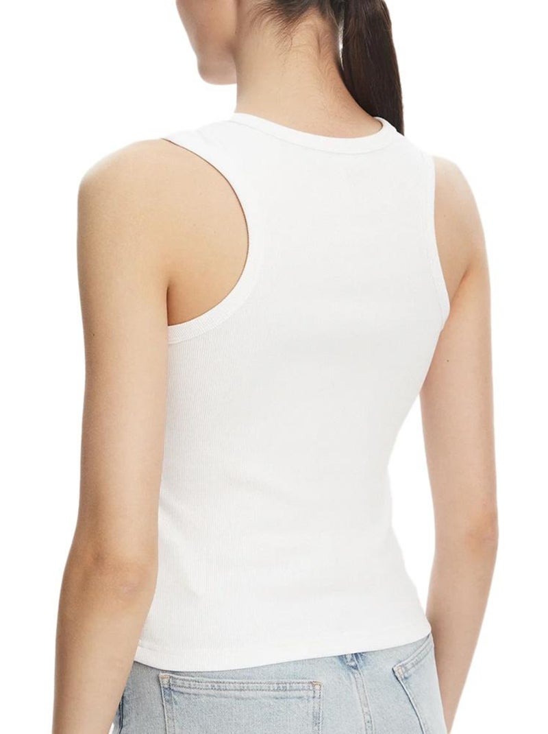 Top mujer calvin klein jeans etiqueta tejida Blanco - Kiabi