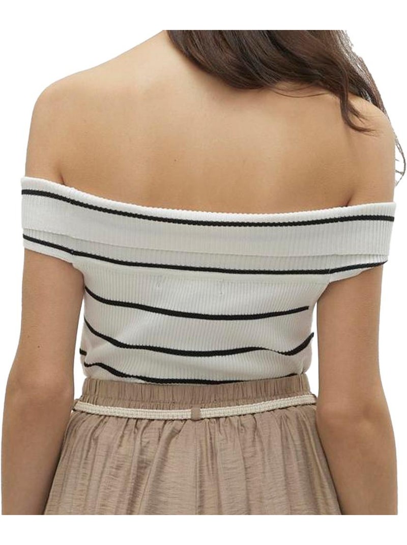 Top Mujer Vero Moda con Hombros Descubiertos Blanco - Kiabi