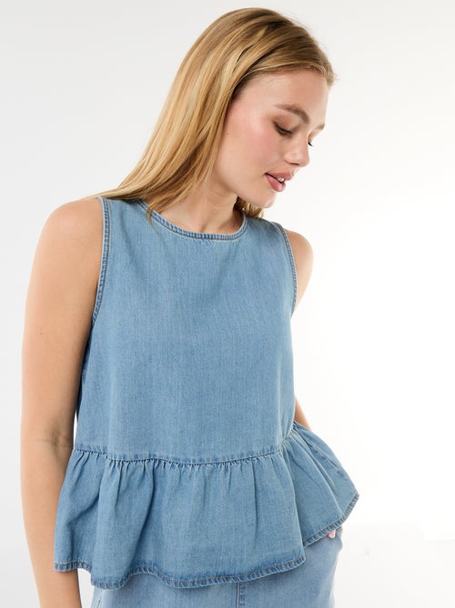 Top peplum vaquero sin mangas - Kiabi