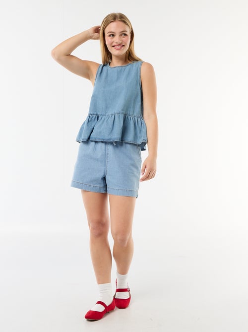 Top peplum vaquero sin mangas - Kiabi