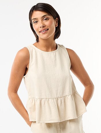 Top peplum vaquero sin mangas