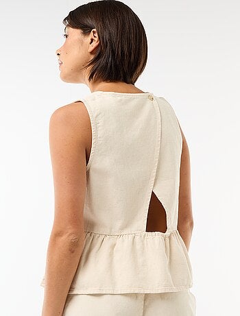 Top peplum vaquero sin mangas