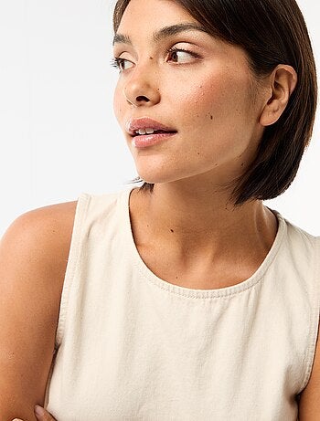 Top peplum vaquero sin mangas