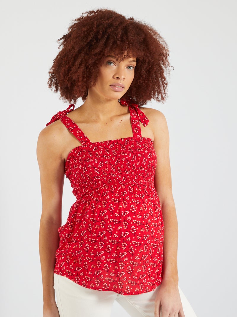 Top premamá frunces ROJO - Kiabi