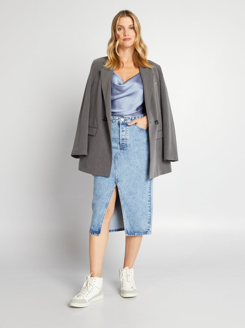 Top satinado Azul - Kiabi