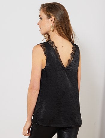Top satinado de encaje - Kiabi