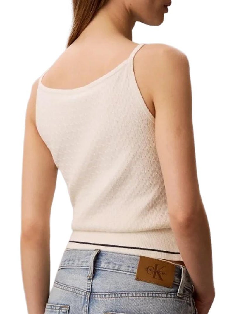 Top sin mangas Calvin Klein Jeans para mujer Beige - Kiabi