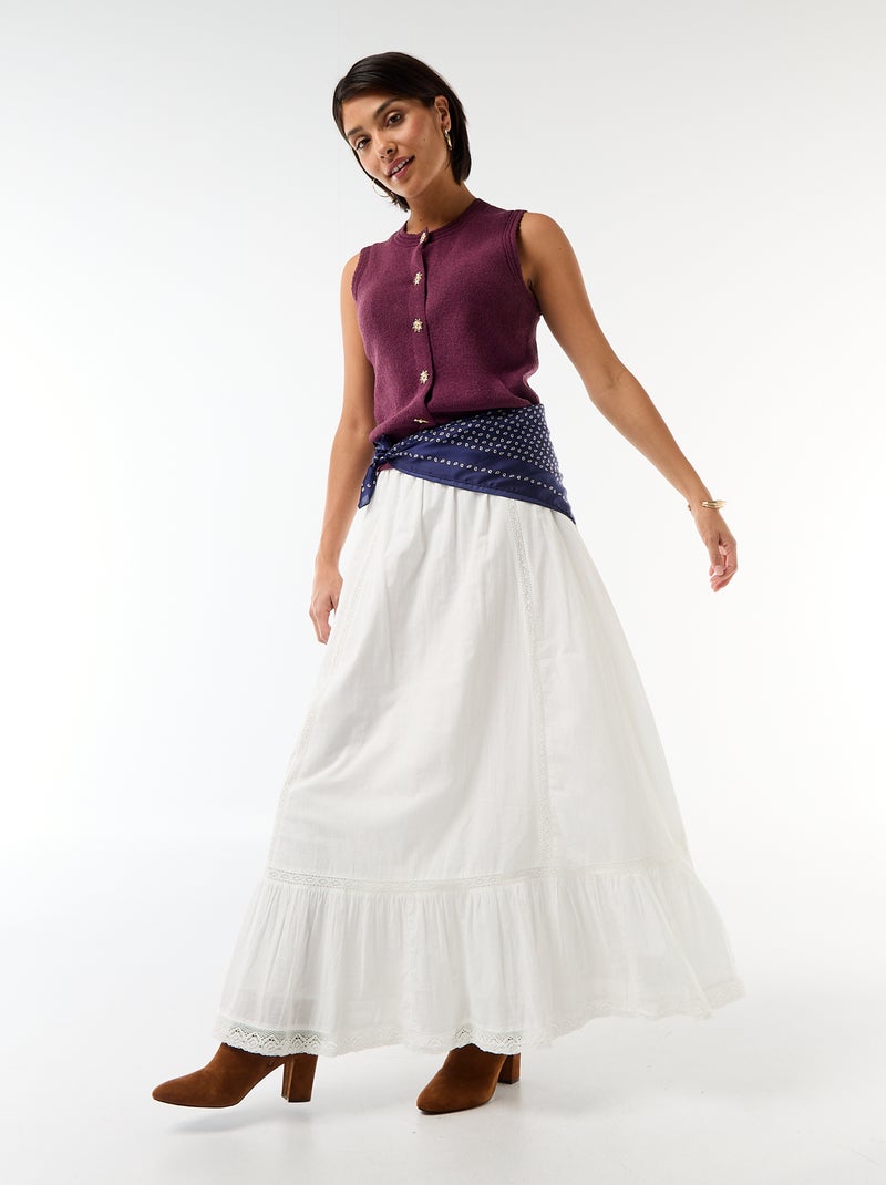 Top sin mangas con botones dorados Purpura - Kiabi