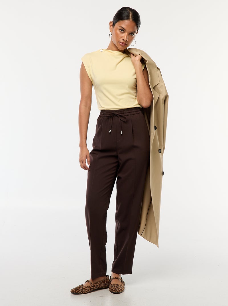 Top sin mangas con cuello alto Amarillo - Kiabi