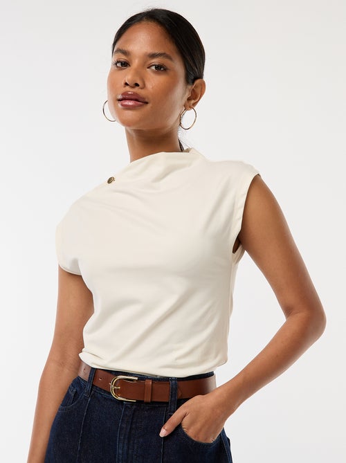 Top sin mangas con cuello alto - Kiabi