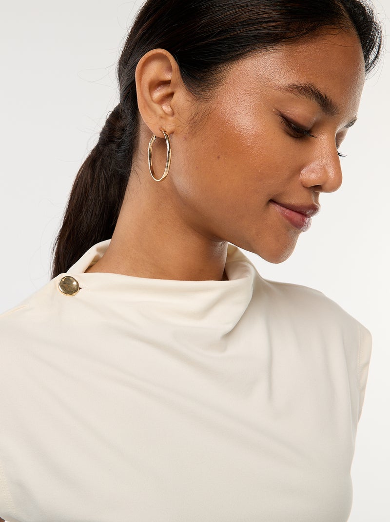 Top sin mangas con cuello alto Blanco - Kiabi