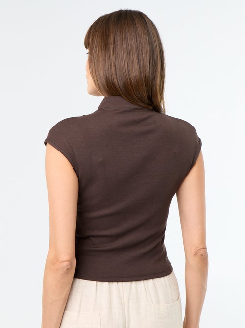 Top sin mangas con cuello mao - Kiabi