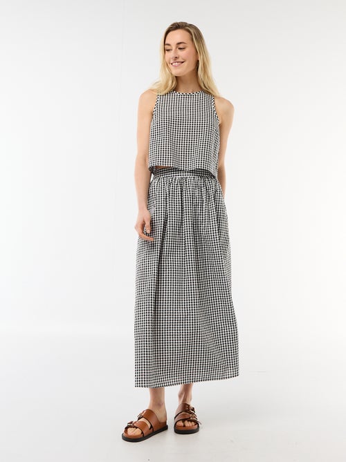 Top sin mangas con estampado Vichy - Kiabi Top sin mangas con estampado Vichy - Kiabi