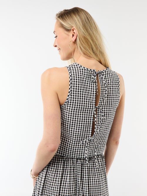 Top sin mangas con estampado Vichy - Kiabi Top sin mangas con estampado Vichy - Kiabi