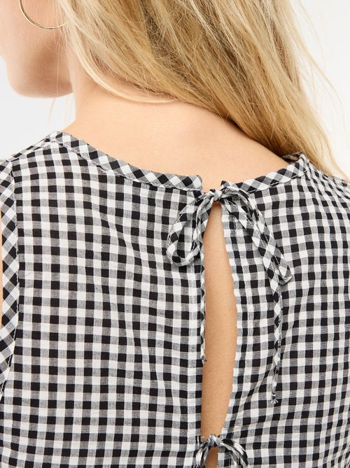 Top sin mangas con estampado Vichy - Kiabi Top sin mangas con estampado Vichy - Kiabi