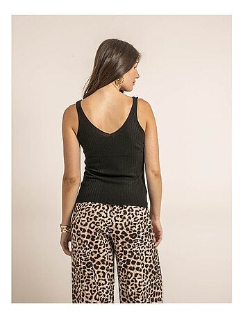 Top sin mangas côtelé lurex FUJIA