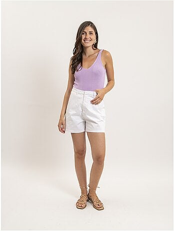 Top sin mangas côtelé lurex FUJIA
