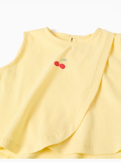 Top sin mangas de algodón con estampado de cereza - Kiabi