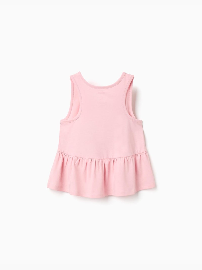 Top sin mangas de algodón con estampado de Stitch Rosa claro - Kiabi