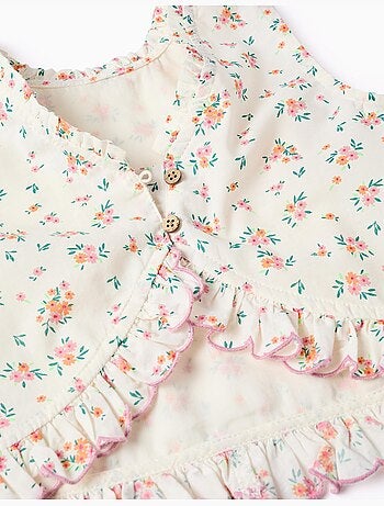 Top sin mangas de algodón con estampado floral